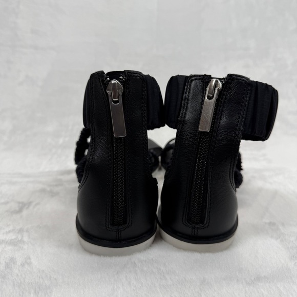 Sorel Gladiator Sandals Ruched Straps Back Zipper Black Leather Size‎ 6.5 - Picture 5 of 10